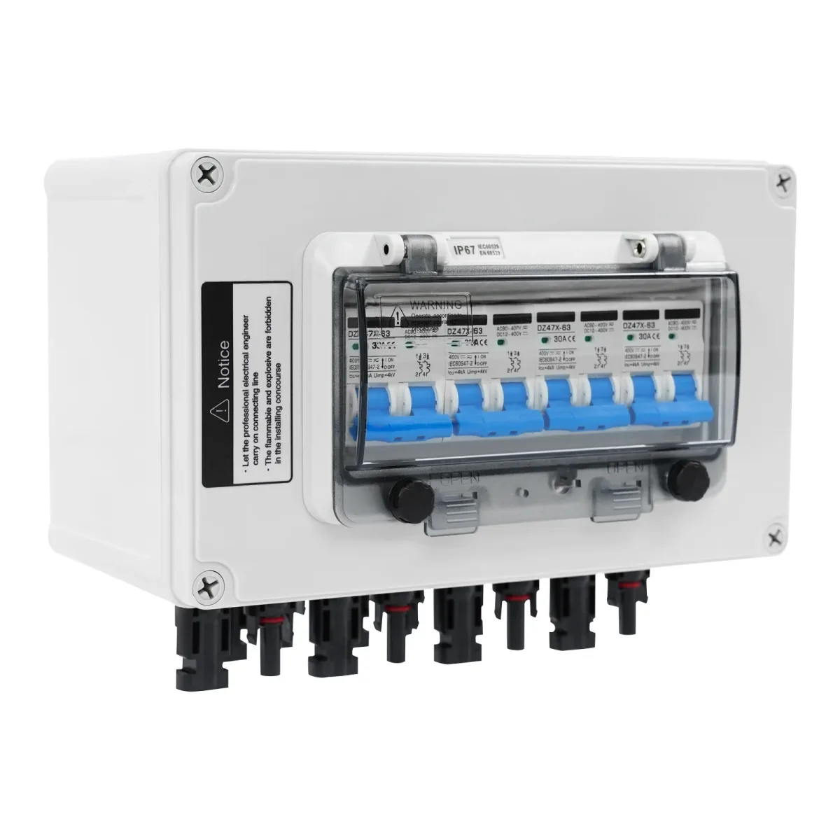 Boîte de raccordement solaire blanche IP67