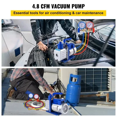 Kit pompe à vide 4,8 CFM avec manomètres – image 2