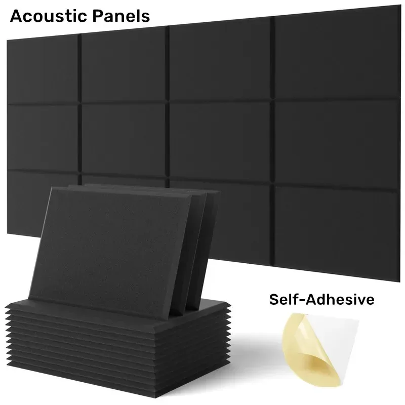 Lot de 6 panneaux acoustiques noirs