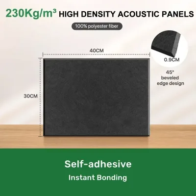 Lot de 6 panneaux acoustiques noirs – image 2