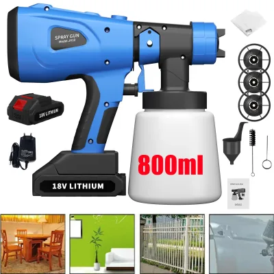 Pistolet à peinture électrique sans fil 800 ml