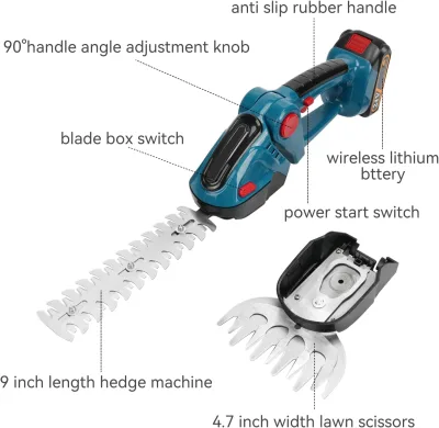 Taille-haie sans fil 2 en 1, 18 V, deux lames – image 3